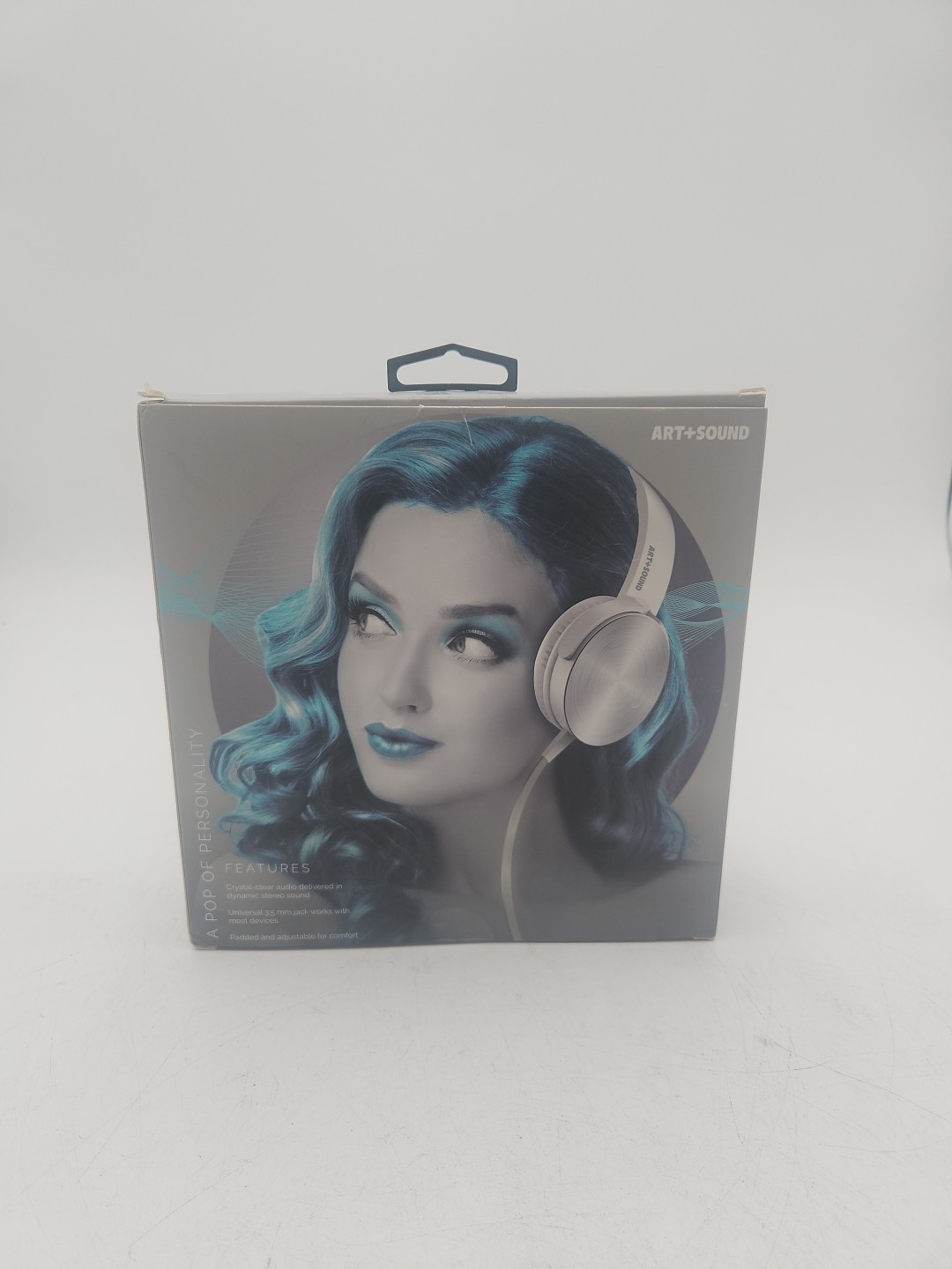 NEW ART+SOUND DYNAMIC WIRED HEADPHONES. LIGHTWEIGHT, WHITE/SILVER, 35 MM INPUT