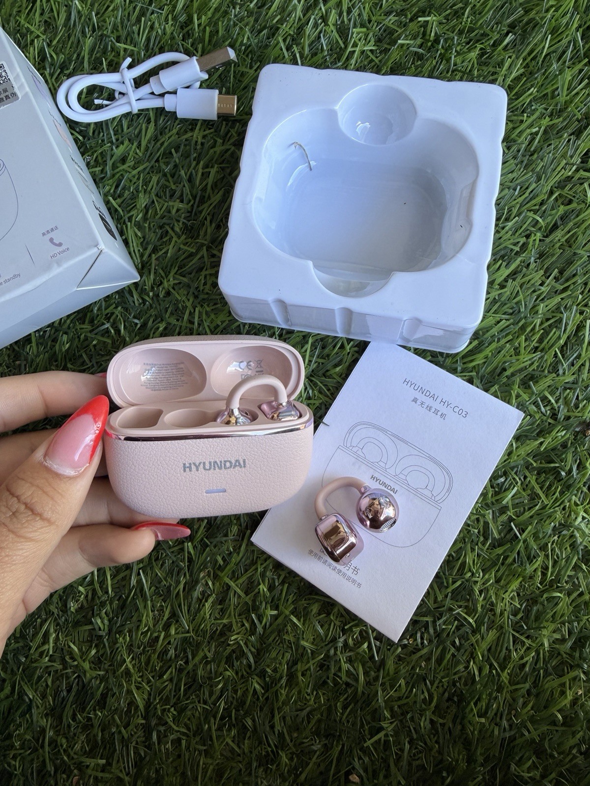 Hyundai HY-C03 True Wireless Bluetooth In-Ear Earbuds Touch Control, Pink