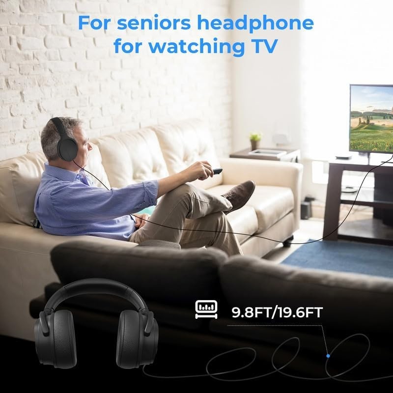 Lightweight Wired Headphones for Seniors – 9.8FT Cord