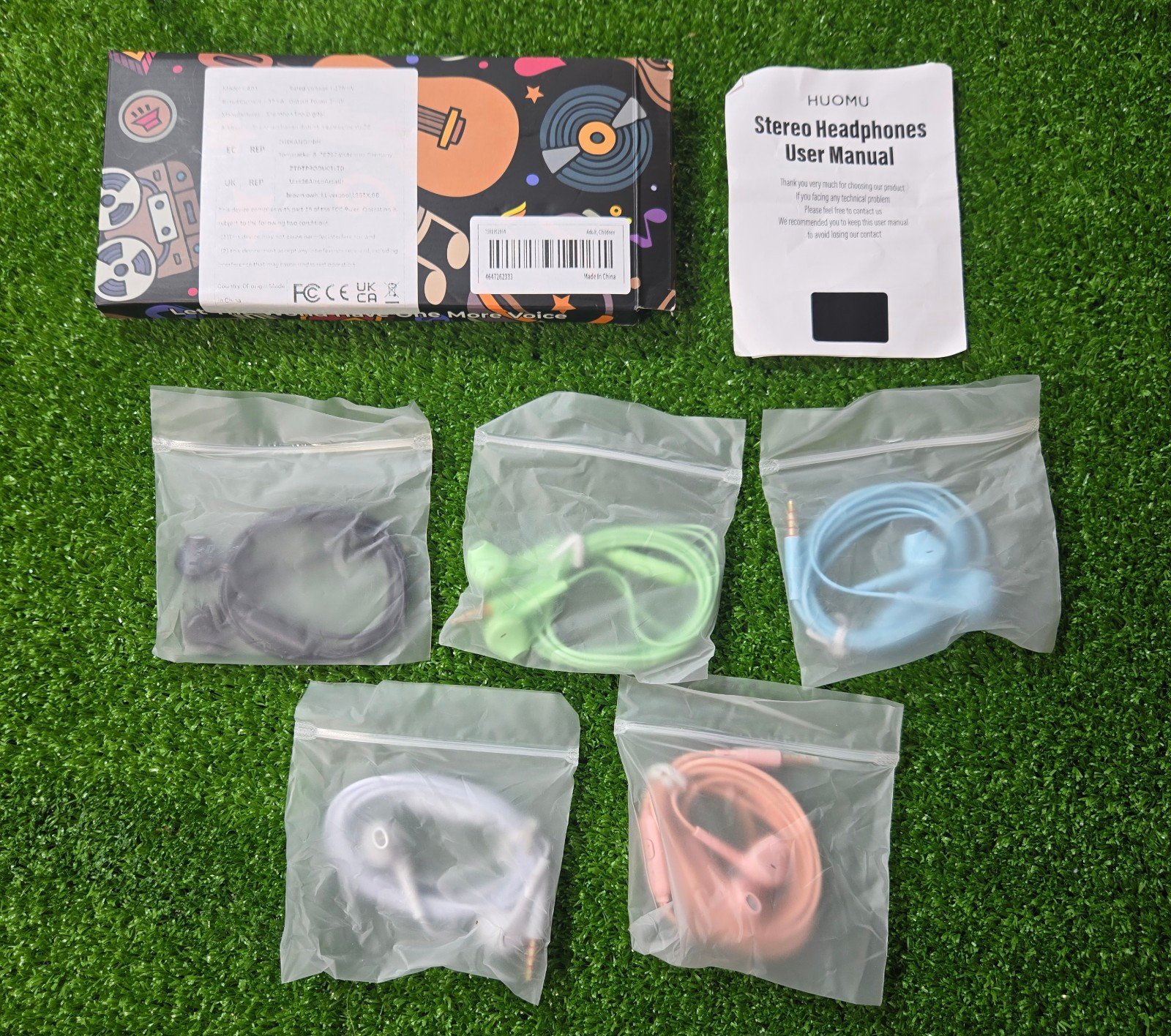 Earbuds Headphones 5 in One Pack, Wired Earbud with Heavy Bass Stereo Noise Bloc