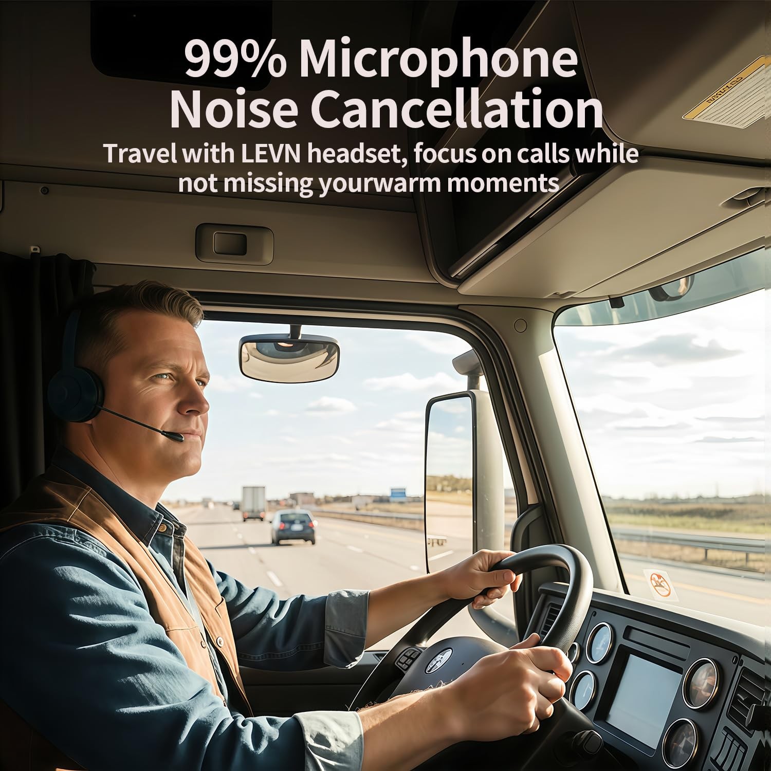 Trucker Bluetooth Headset with Mic,Single-Ear wireless Headset for work, Truc…