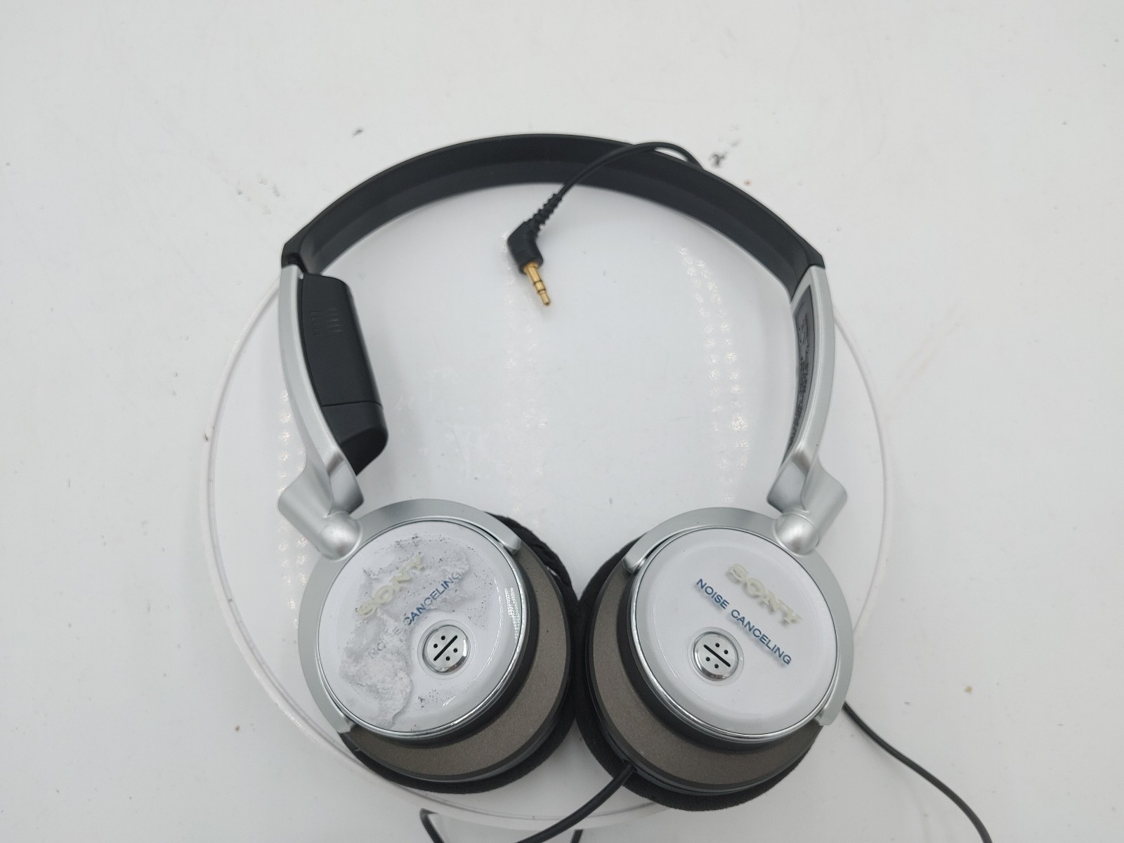Sony Noise Cancelling Wired Headphones MDR-NC6 Black/Silver Tested Working Fair