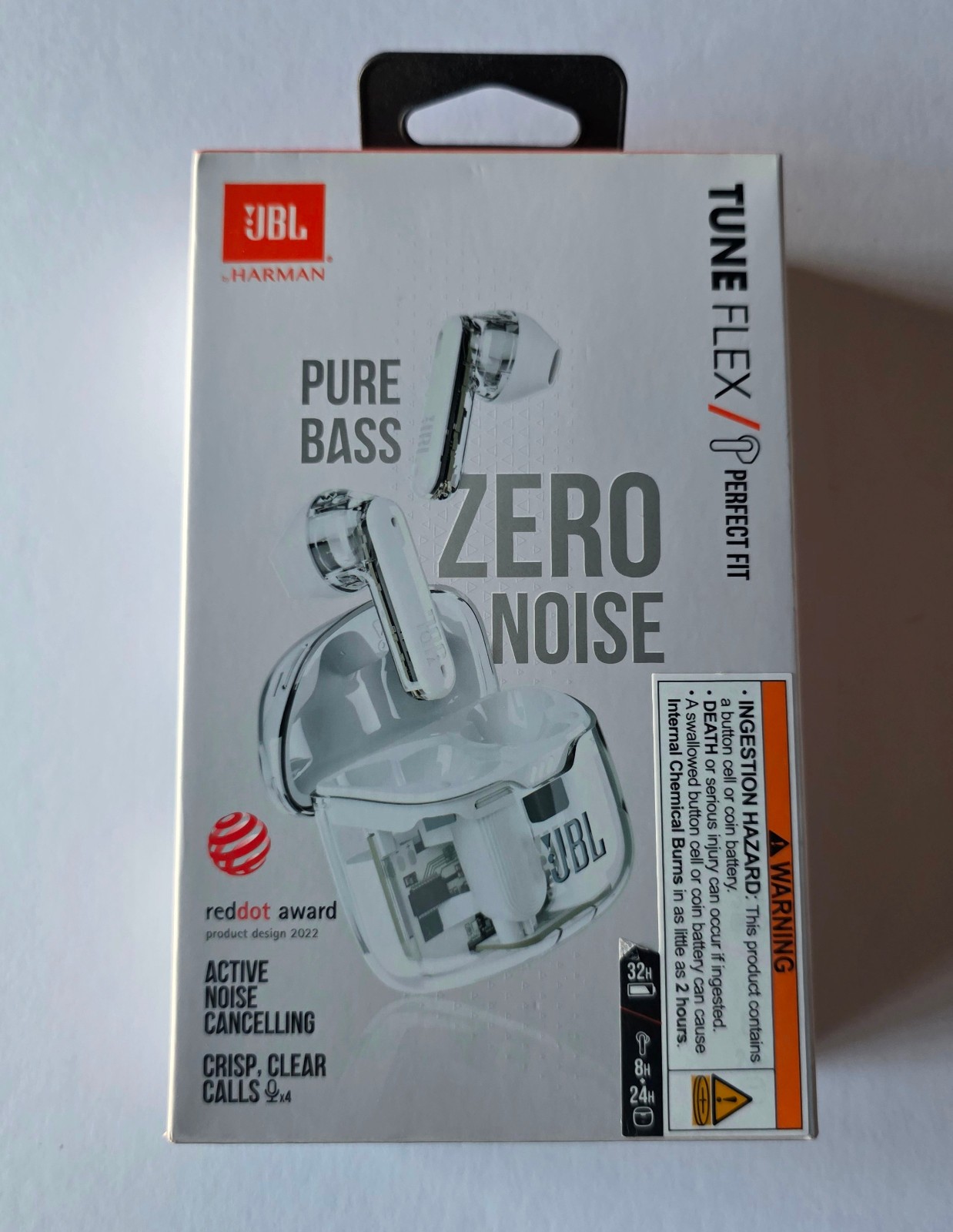 NEW Original Ghost White JBL Tune Flex True Wireless Headphones in Retail Pkg