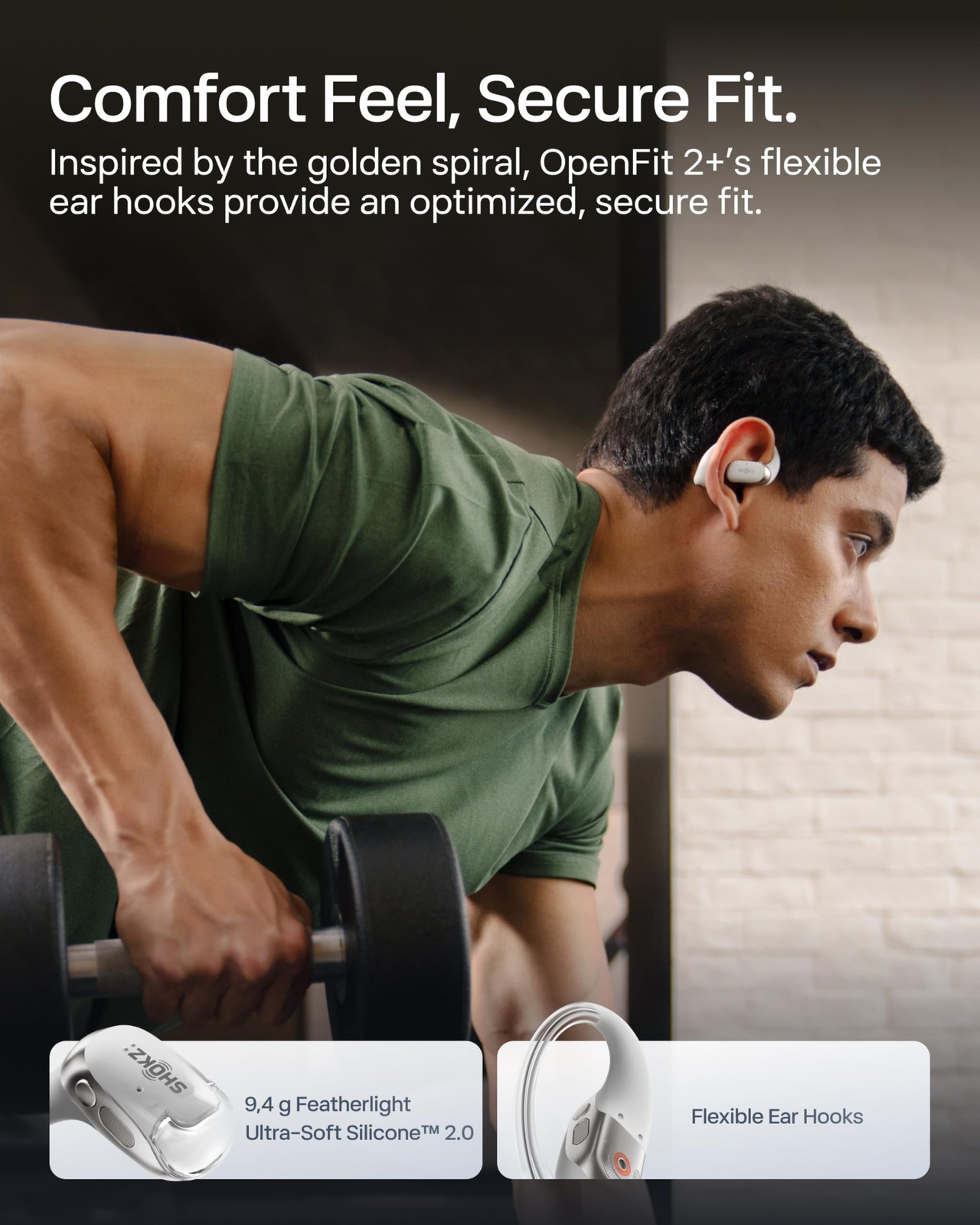 SHOKZ New OpenFit 2+ Open-Ear Headphones, Dolby Audio Enabled, Comfortable Ea…