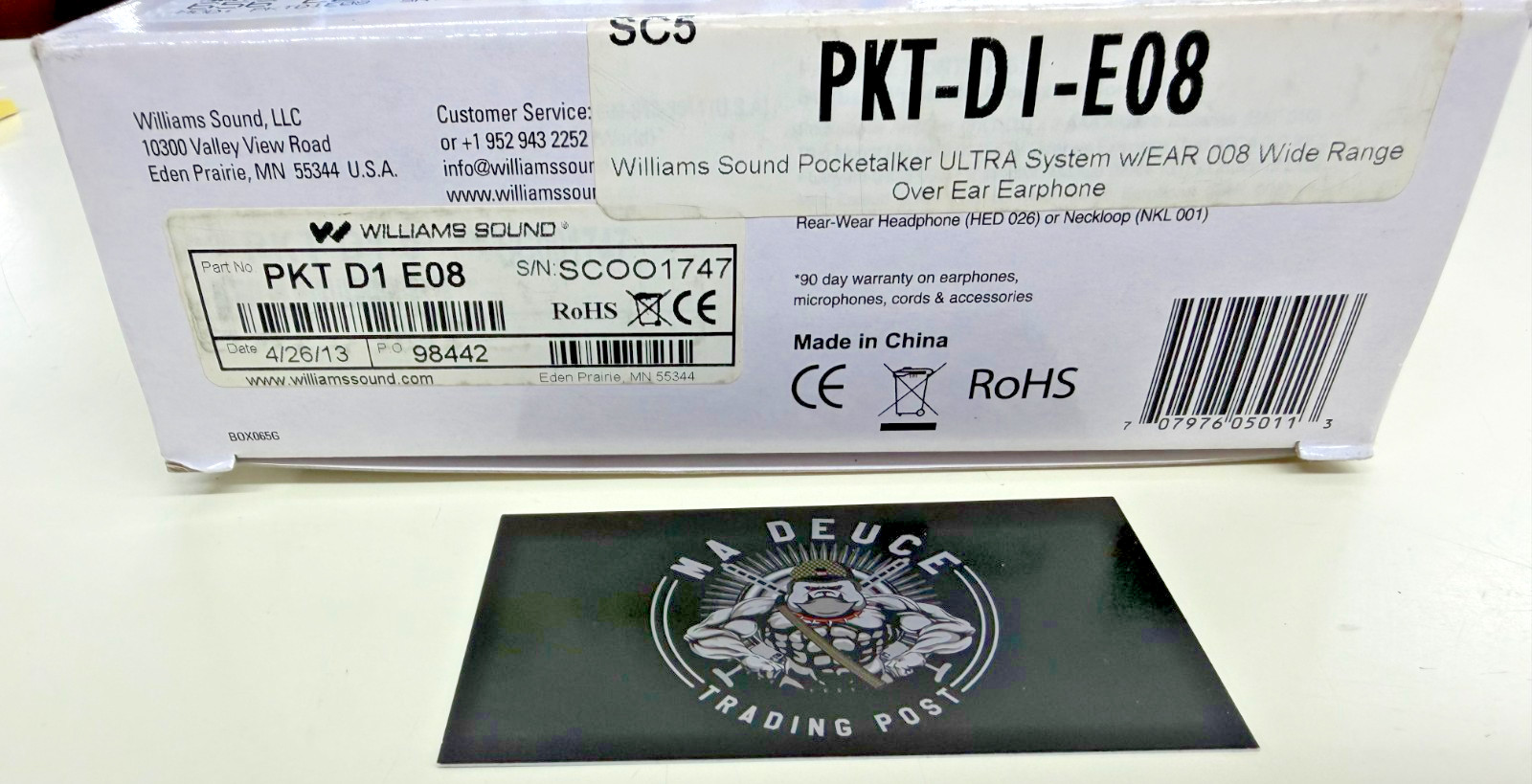 Williams Sound Pocketalker Ultra Personal Sound Amplifier PKT-DI