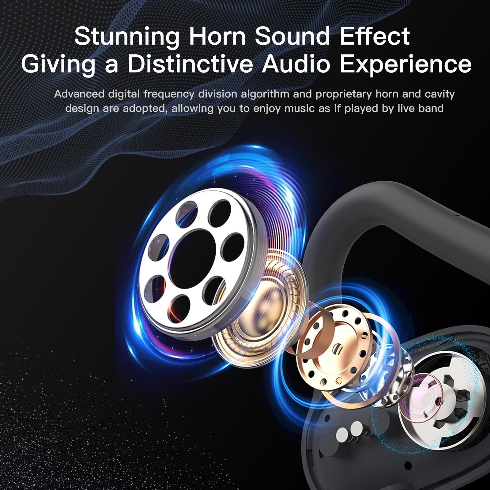 Open Ear Sports Headphones, Air Conduction Bluetooth 5.3 Wireless Headset wit…