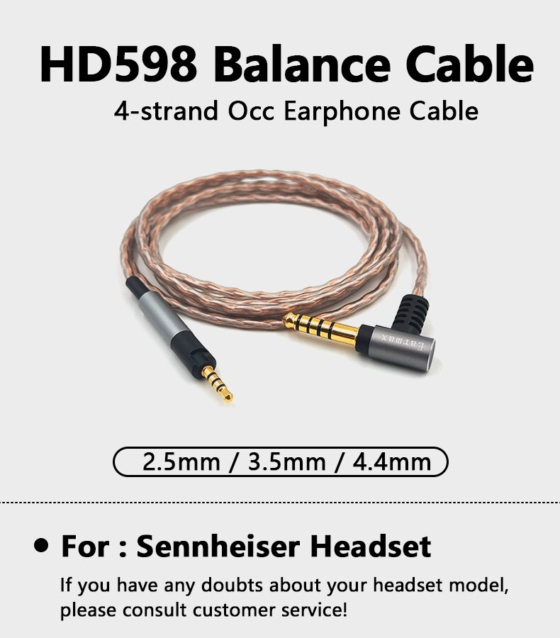 Occ HiFi Balanced Cable For Sennheiser HD518 558 569 578 579 599 598 560S 400Pro
