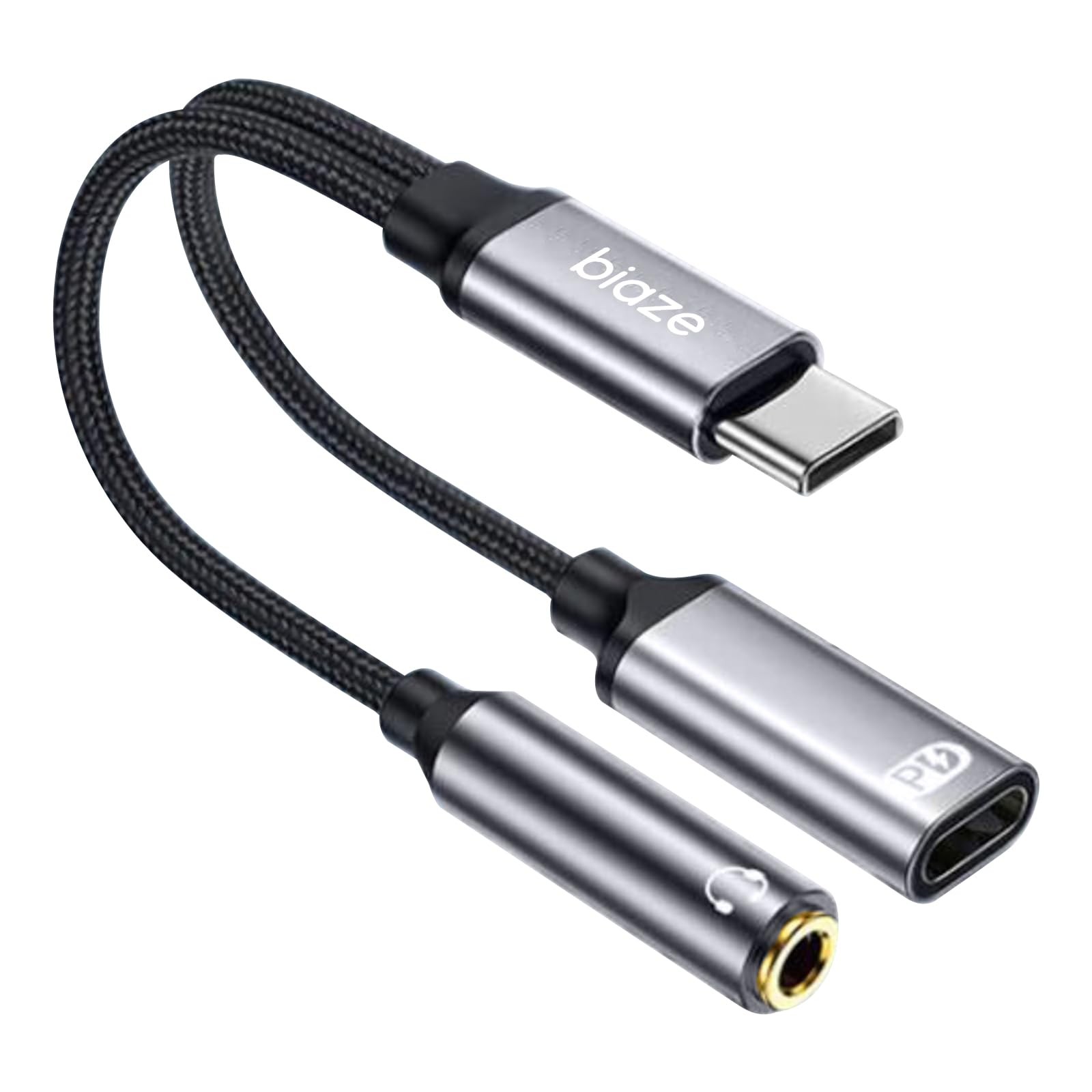 USB C to 3.5mm Headphone and Charger Adapter, 2-in-1 USB C to Aux Audio Jack and