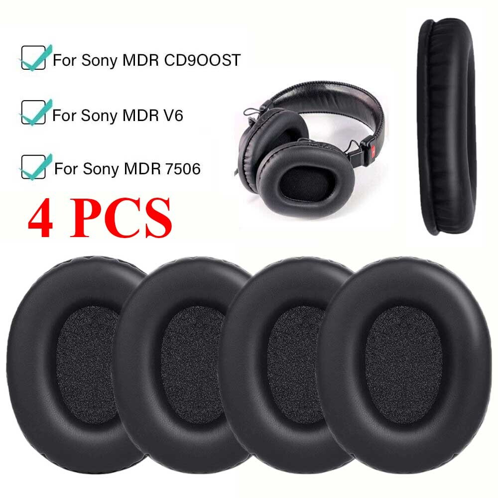 4PCS Replacement Ear Pads Cushion For Sony MDR-7506 MDR-V6 900ST Headphones
