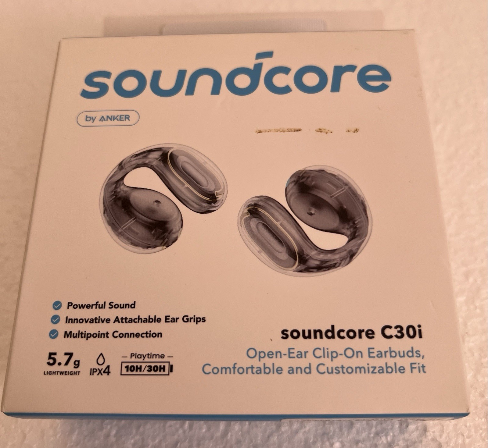Soundcore C30i Open-Ear Earbuds Clip-On Headphone Mint Condition