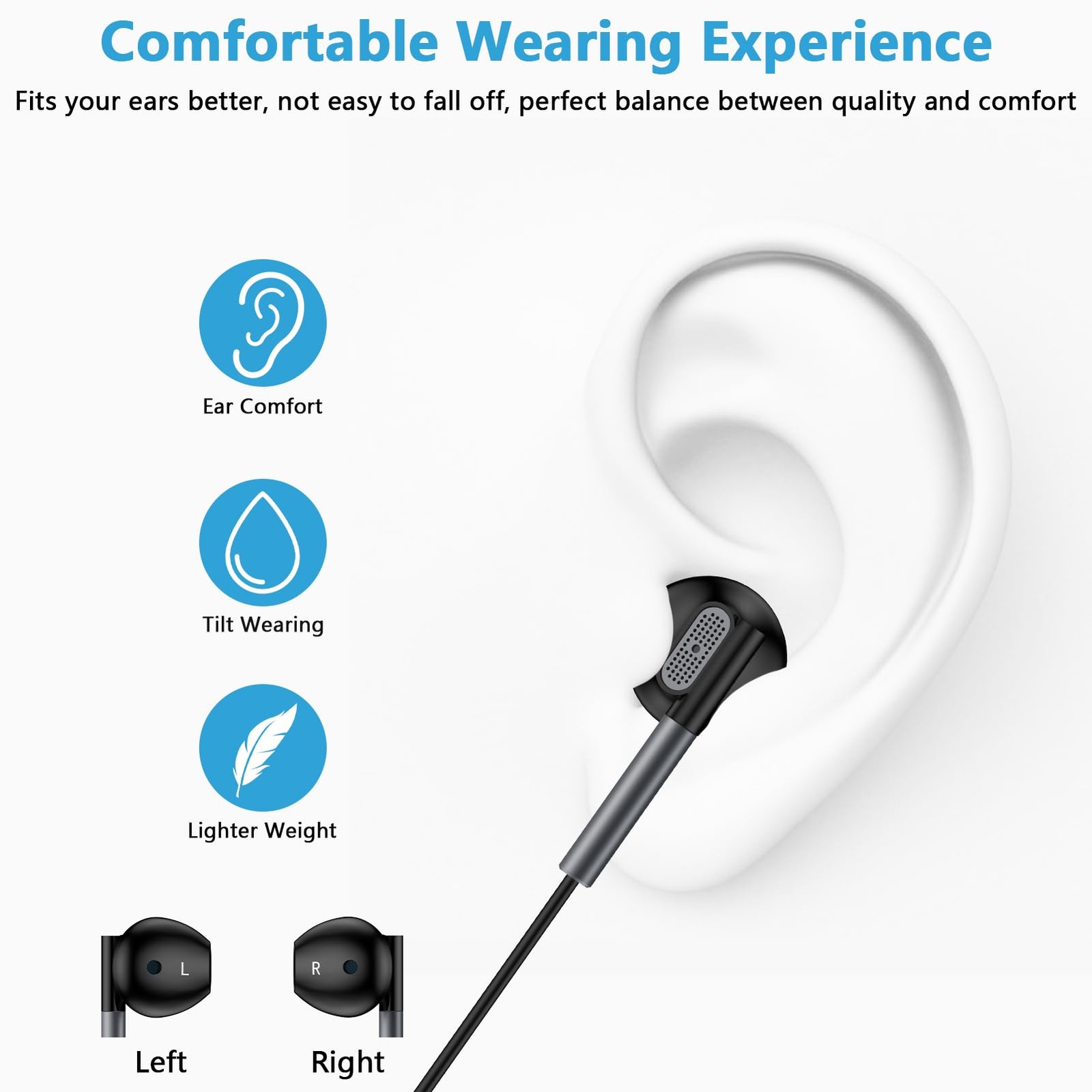 Samsung Earbuds USB C Wired Headphones for Galaxy A17 A16 5G Black