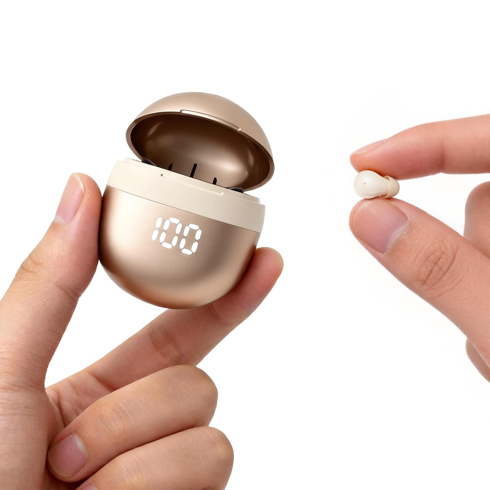 Xmenha Invisible Mini Small Earbuds Wireless Bluetooth, Skin Tone Beige