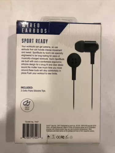 4 packs Sports Ready Wired earbuds by Tzumi