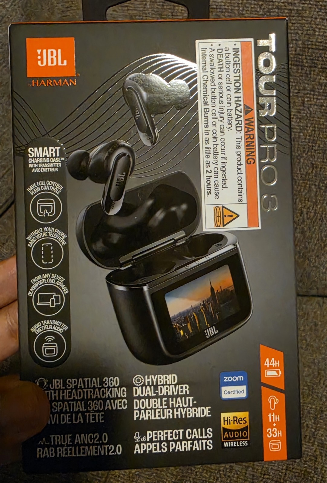 JBL – Tour Pro 3 True Wireless Noise Cancelling Earbuds 2024 Black Sealed