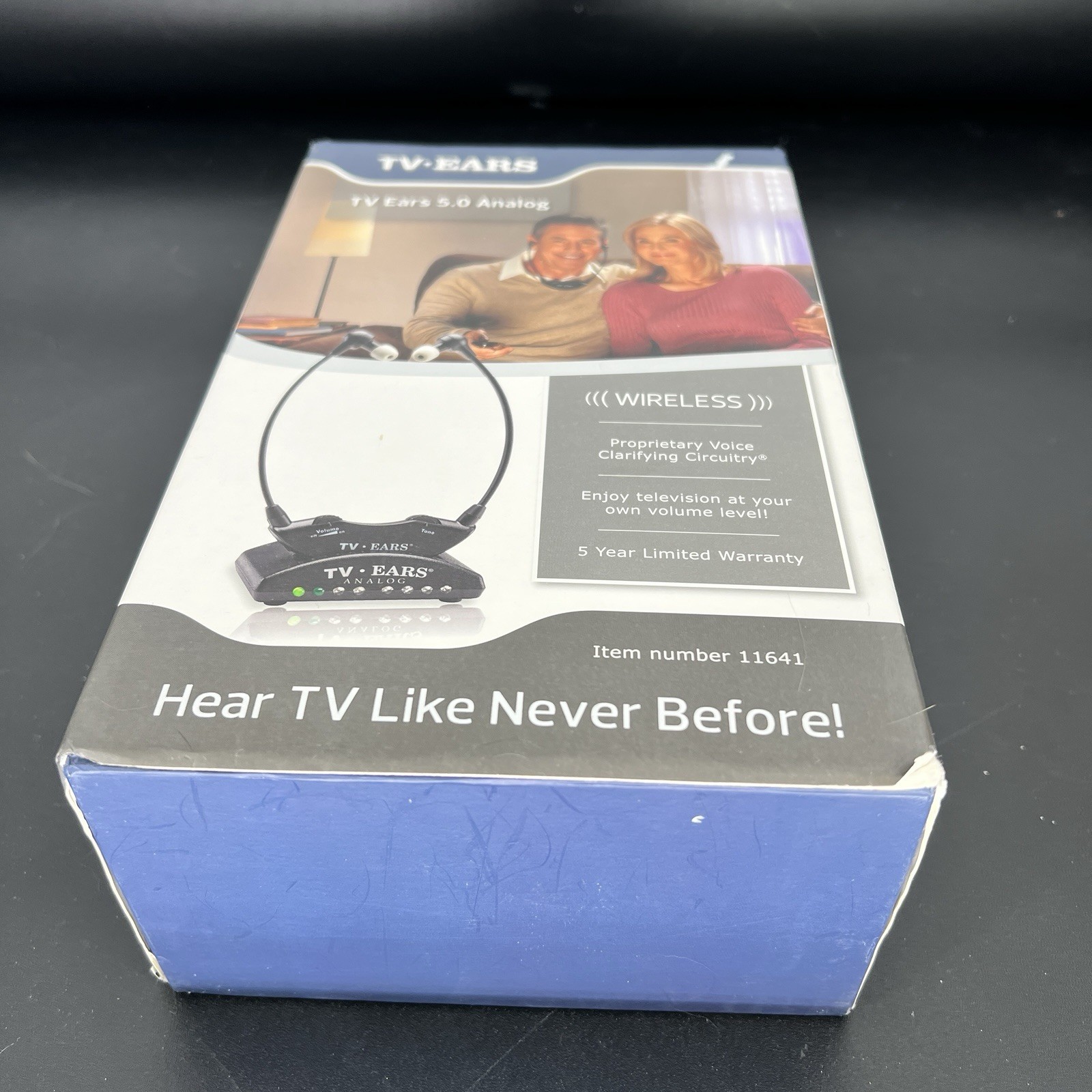 TV Ears Black Version 5.0 Item #11641 Voice Clarifying Listening NEW Open Box