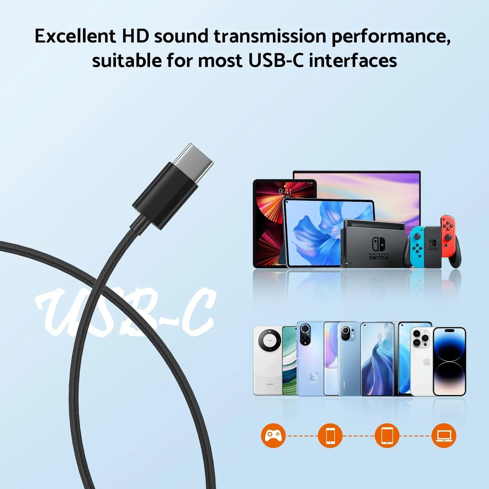 Samsung Wired Earphones HiFi Stereo USB-C 3.5mm In-Ear Headset with Mic