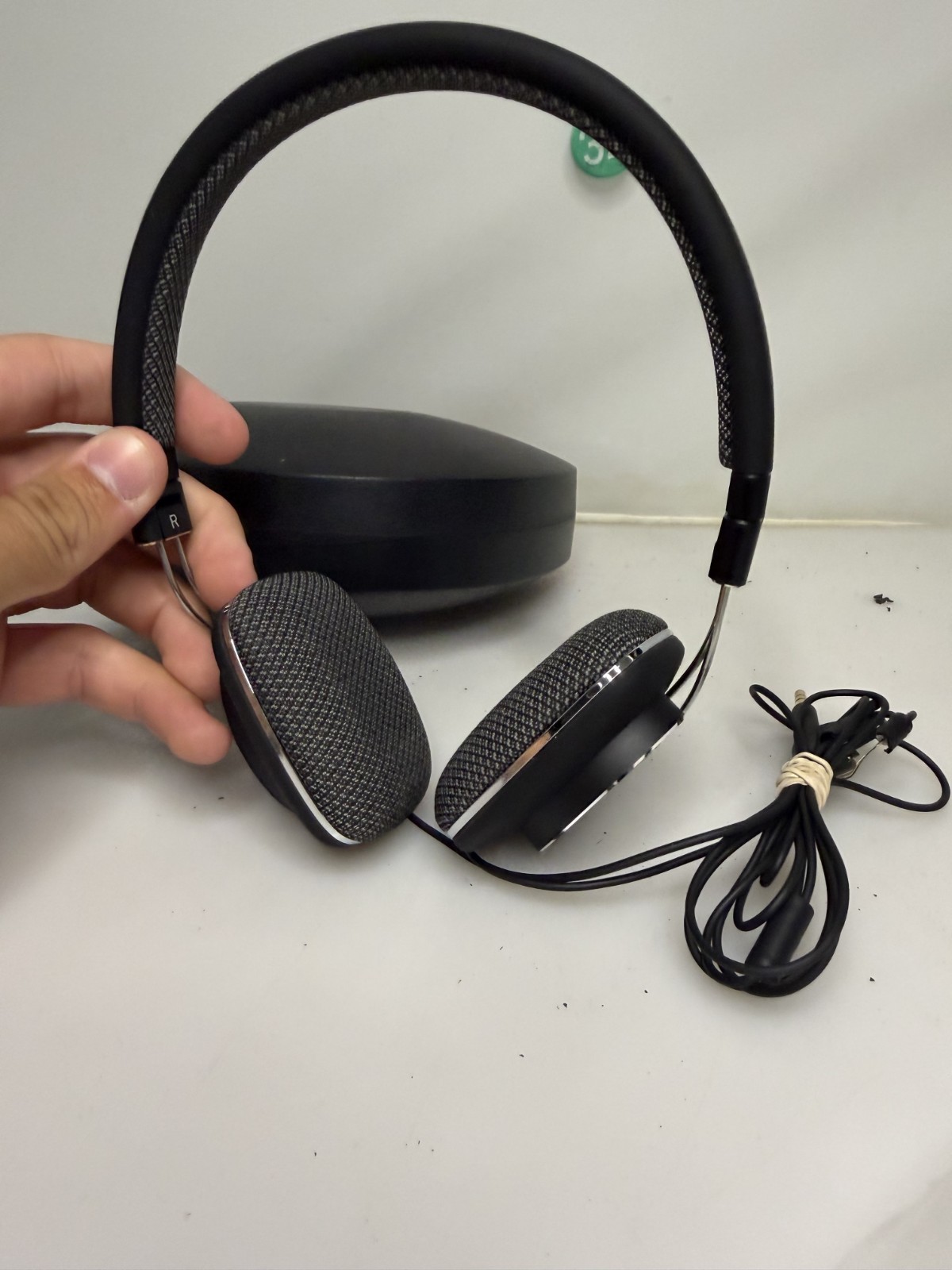 Bowers & Wilkins P5 Wired On-Ear Headphones Black w/ Case Tested Working