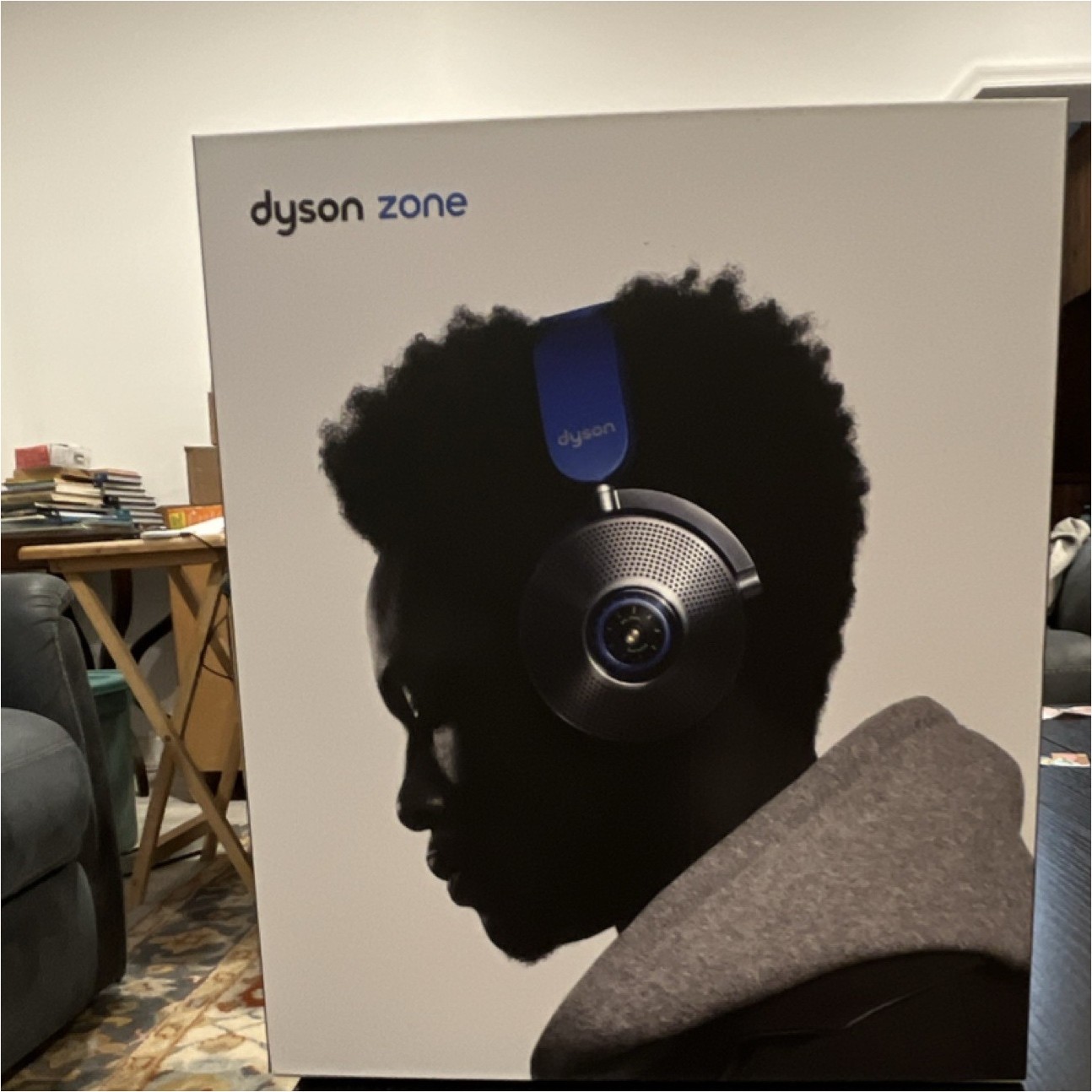 Dyson Zone Headphones Blue Silver Black Headband Over-Ear Double Earpiece