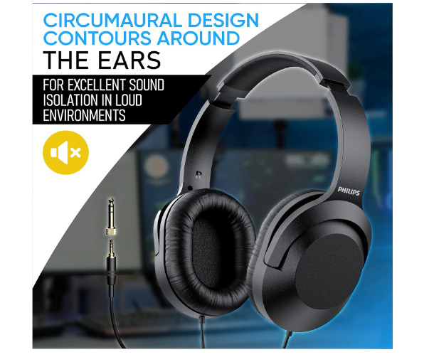 PHILIPS over Ear Wired Stereo Headphones Studio Monitoring and Recording Headset