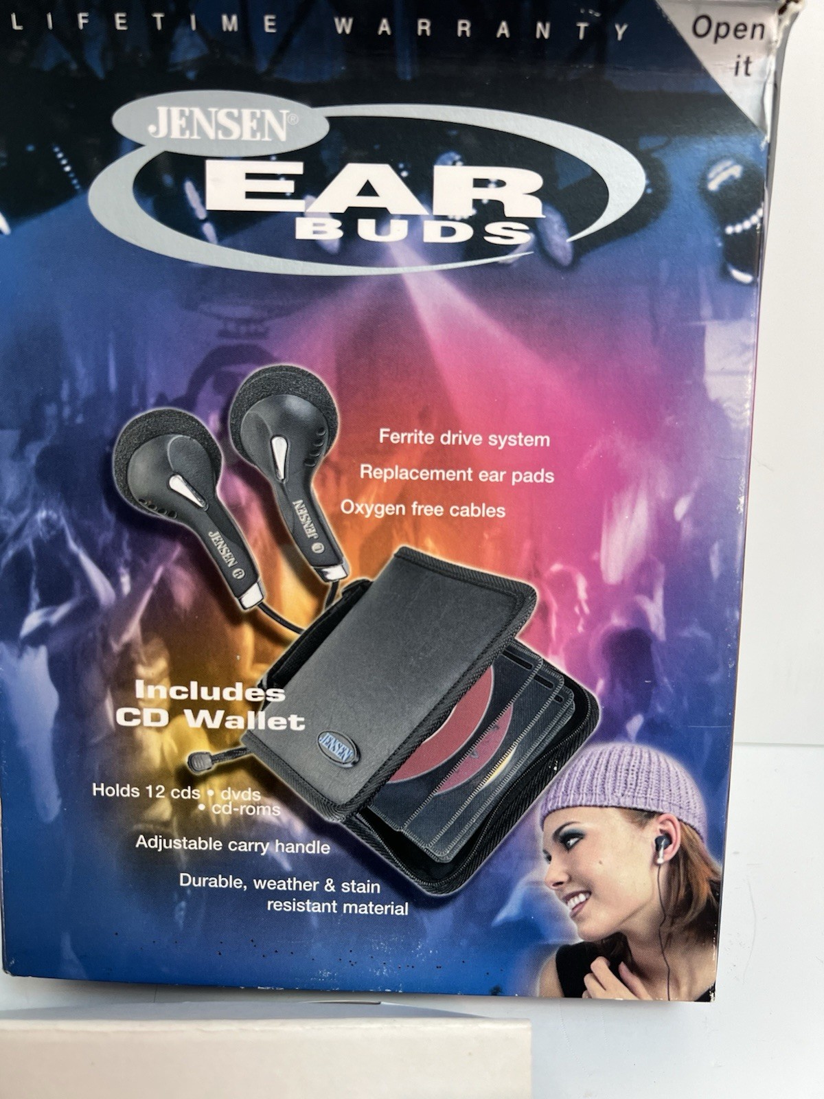 Jensen JB5 Digital Audio Stereo Earbuds + CD Wallet Recoton Corp. Sealed