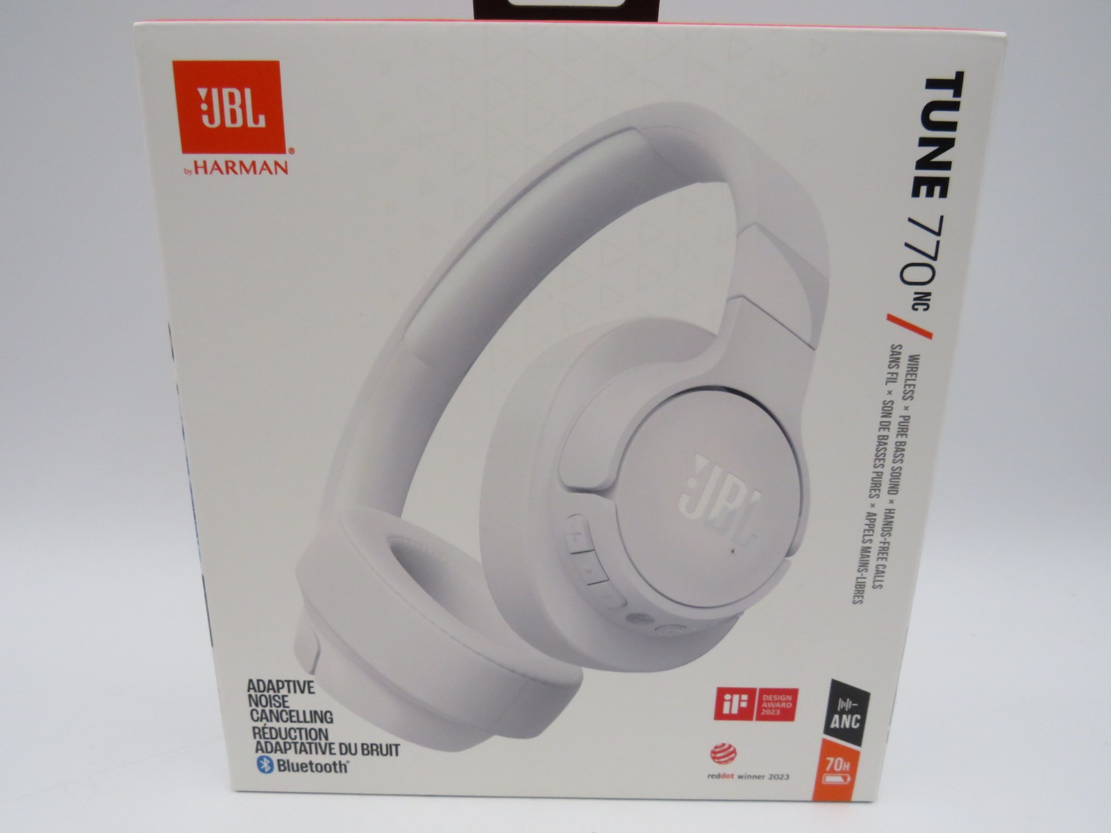 JBL Tune 770NC Adaptive Noise Cancelling Wireless Over-Ear Headphones White NEW