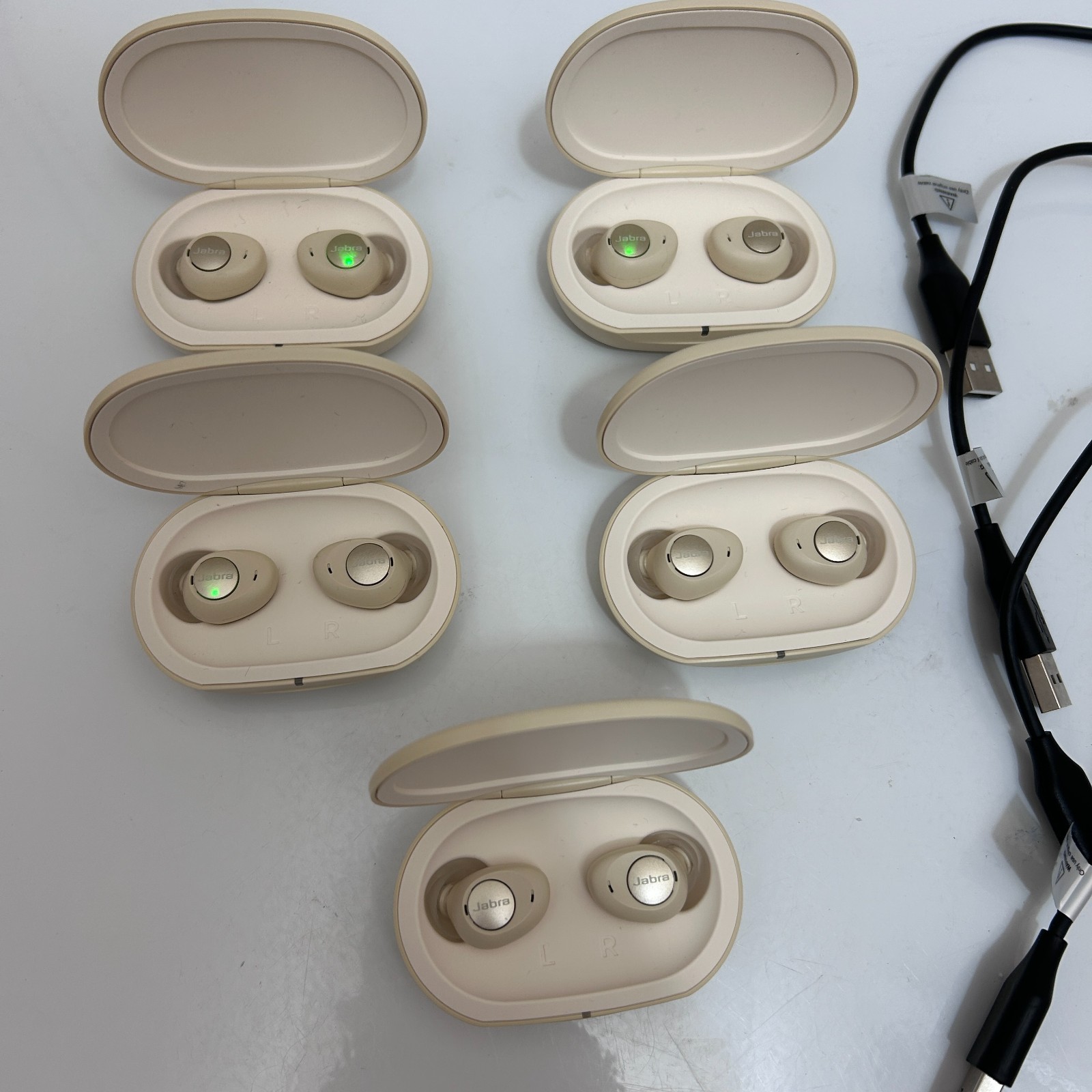 Lot of 5 Jabra Enhance Plus Wireless Earbuds FOR PARTS / SOLD AS-IS READ DESCR