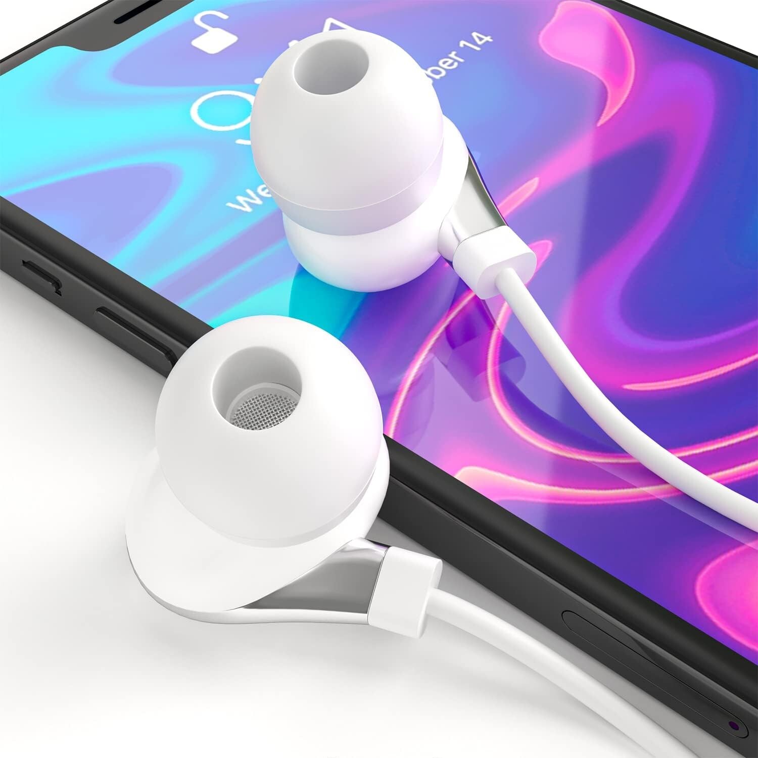 3.5mm Stereo Earbuds in-Ear Headphones Wired in line Microphone Volume Control