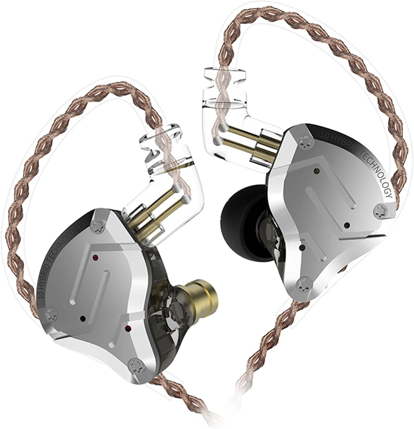 KZ ZS10 Pro in Ear Monitor, 4BA+1DD Hybrid Driver IEM Earphones, HiFi Gaming Ear