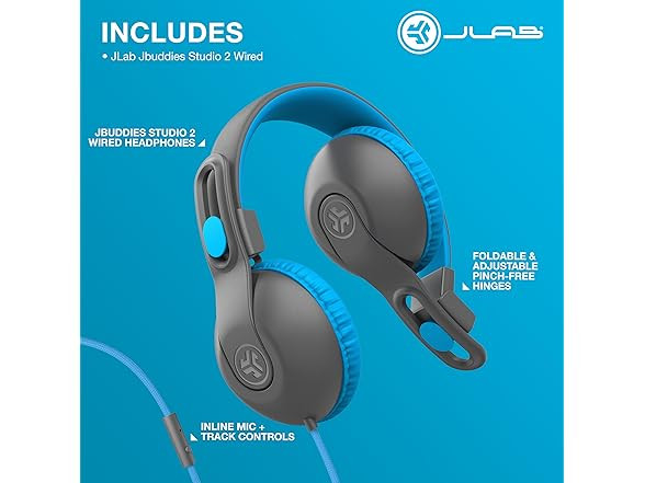 JLab JBuddies Studio 2 Kids On-Ear PINK Kids Wired Headphones w/ Mic NEW !!!