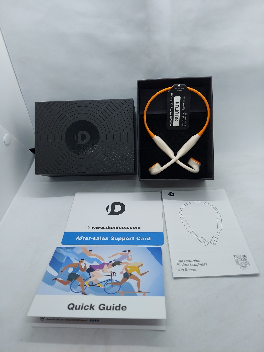 DEMICEA Open Ear Sport Headphones, Wireless Bone Conduction Earphones Workouts