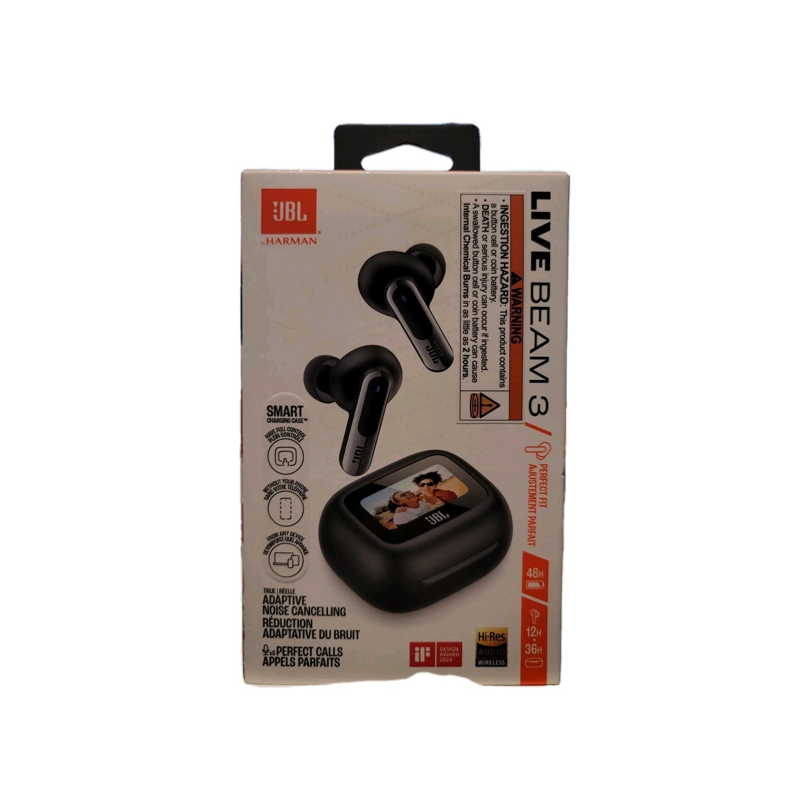 JBL Live Beam 3 True Wireless Noise-Cancel Stick Earbuds Bluetooth Waterproof