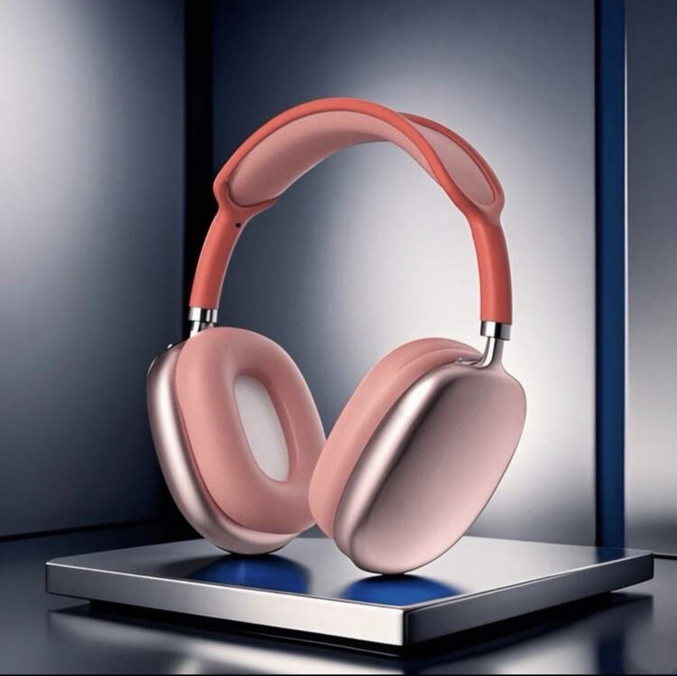 Bluetooth Wireless Over-Ear Headband Headphones Blue Double Earpieces