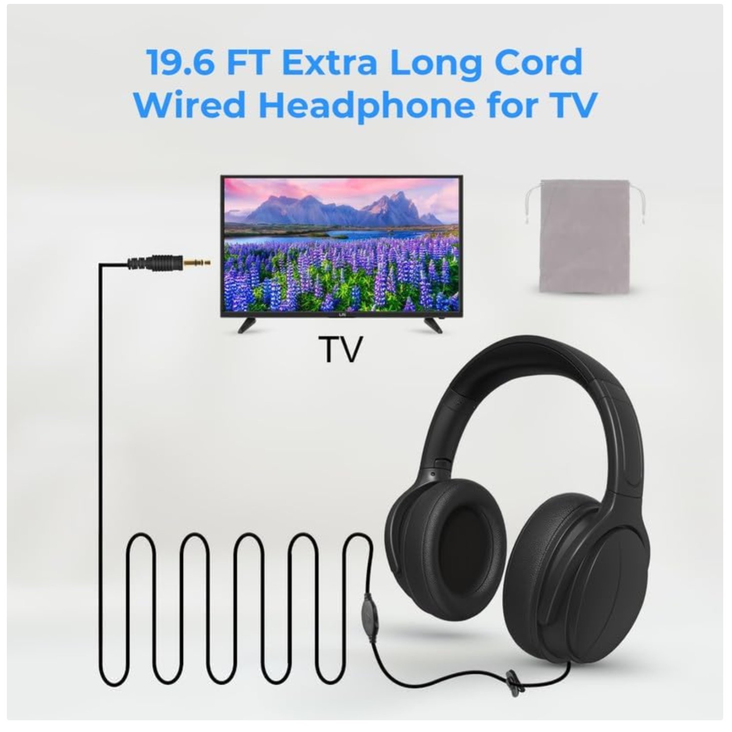 Lightweight Wired Headphones for Seniors – 9.8FT Cord