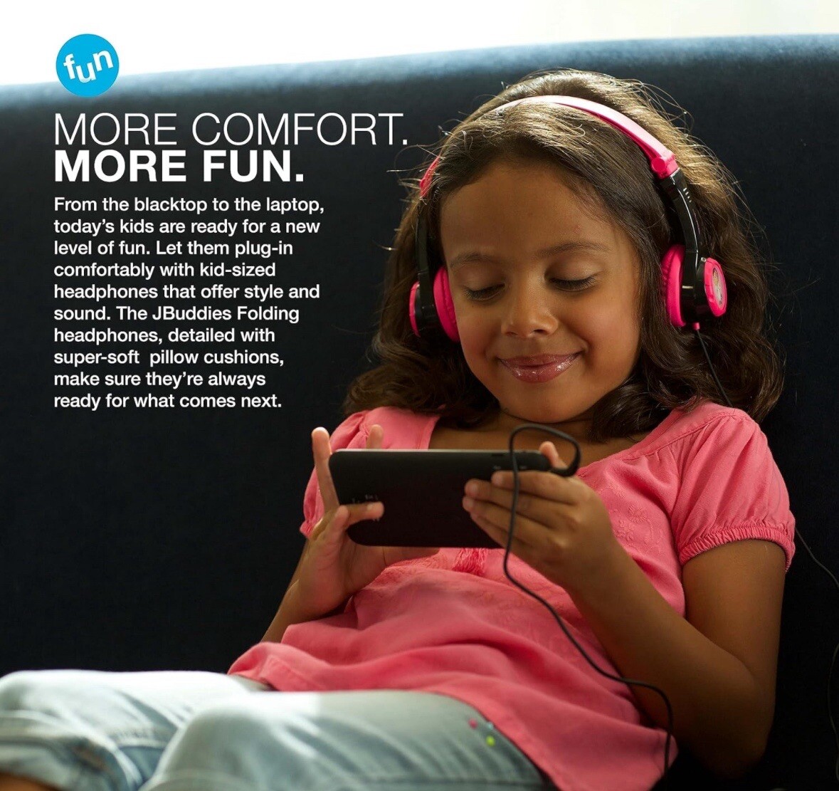2 Sets Of: SeJLAB JBuddies Kids Folding On Ears Padded Wired Headphones Pink