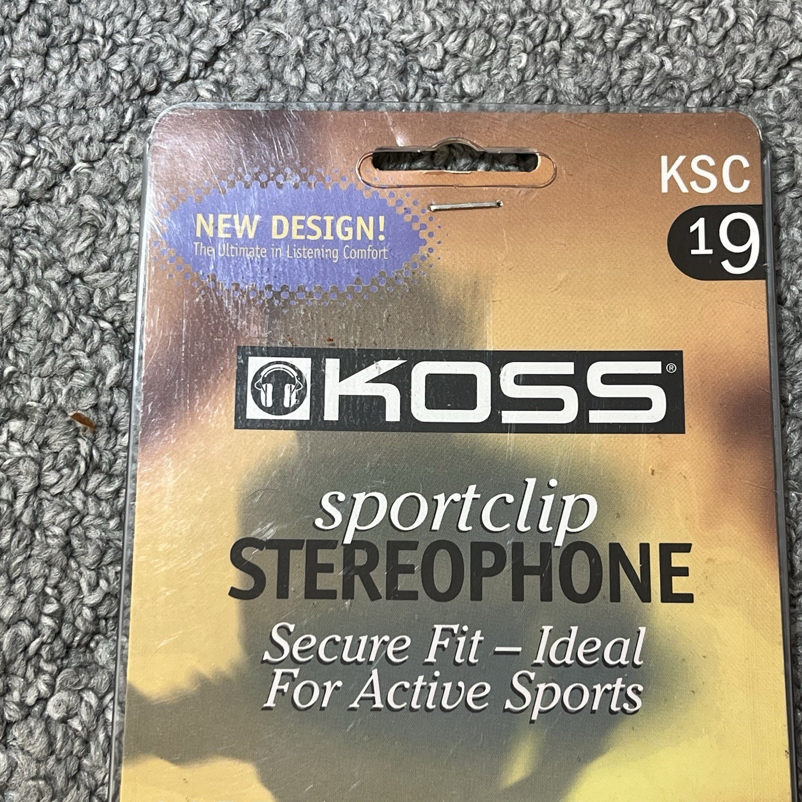 Vintage Koss KSC-19 Stereo Earbuds Sportclip Ear Cushions New Sealed
