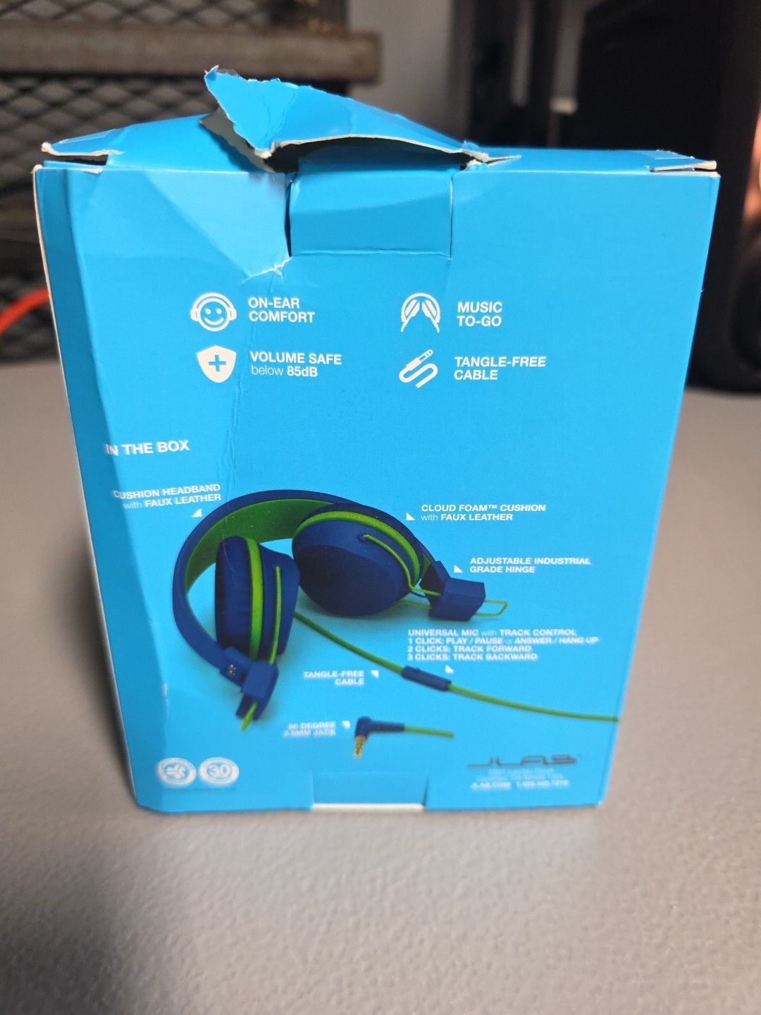 JLab JBuddies Studio Kids Headphones Volume Safe All-day Comfort BLUE/GREEN B35