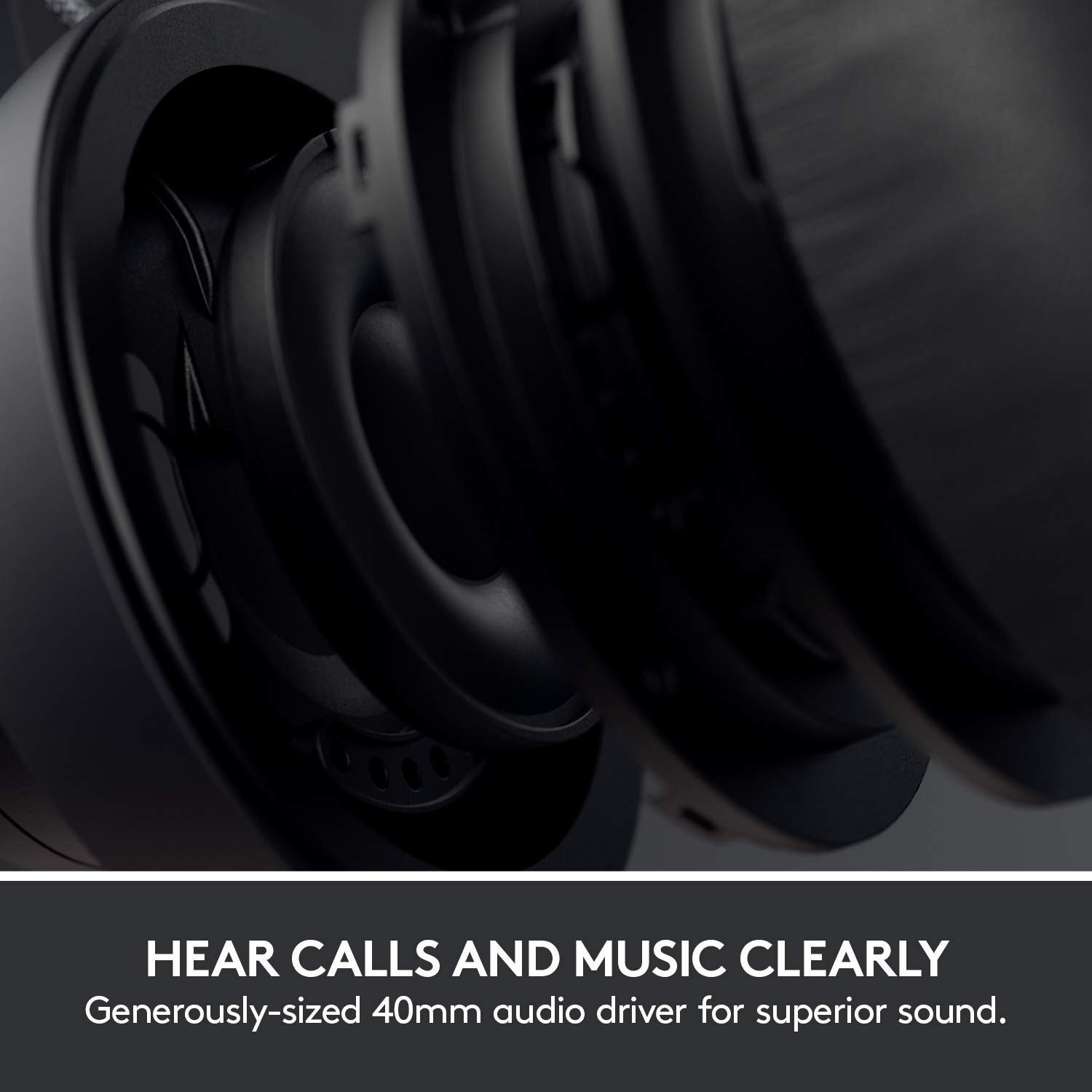 Black Zone Wired Headphones with Noise Cancelling Dual Mic for Clear Calls