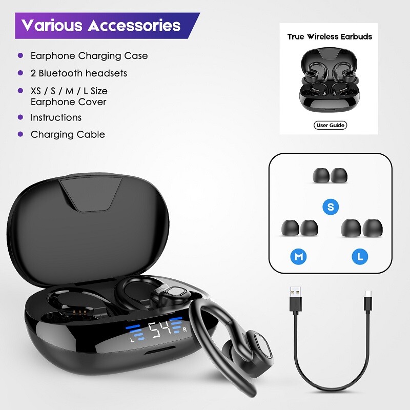 Wireless Bluetooth Earphones Sports Headphones Ear Hook Running Earbuds Headset