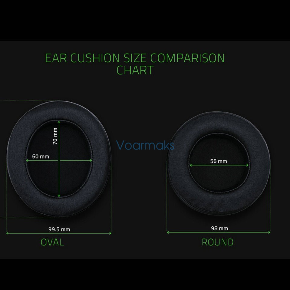 Oval Round Ear Cushion Pad For Razer Kraken 7.1 Pro Chroma V2 USB Gaming Headset