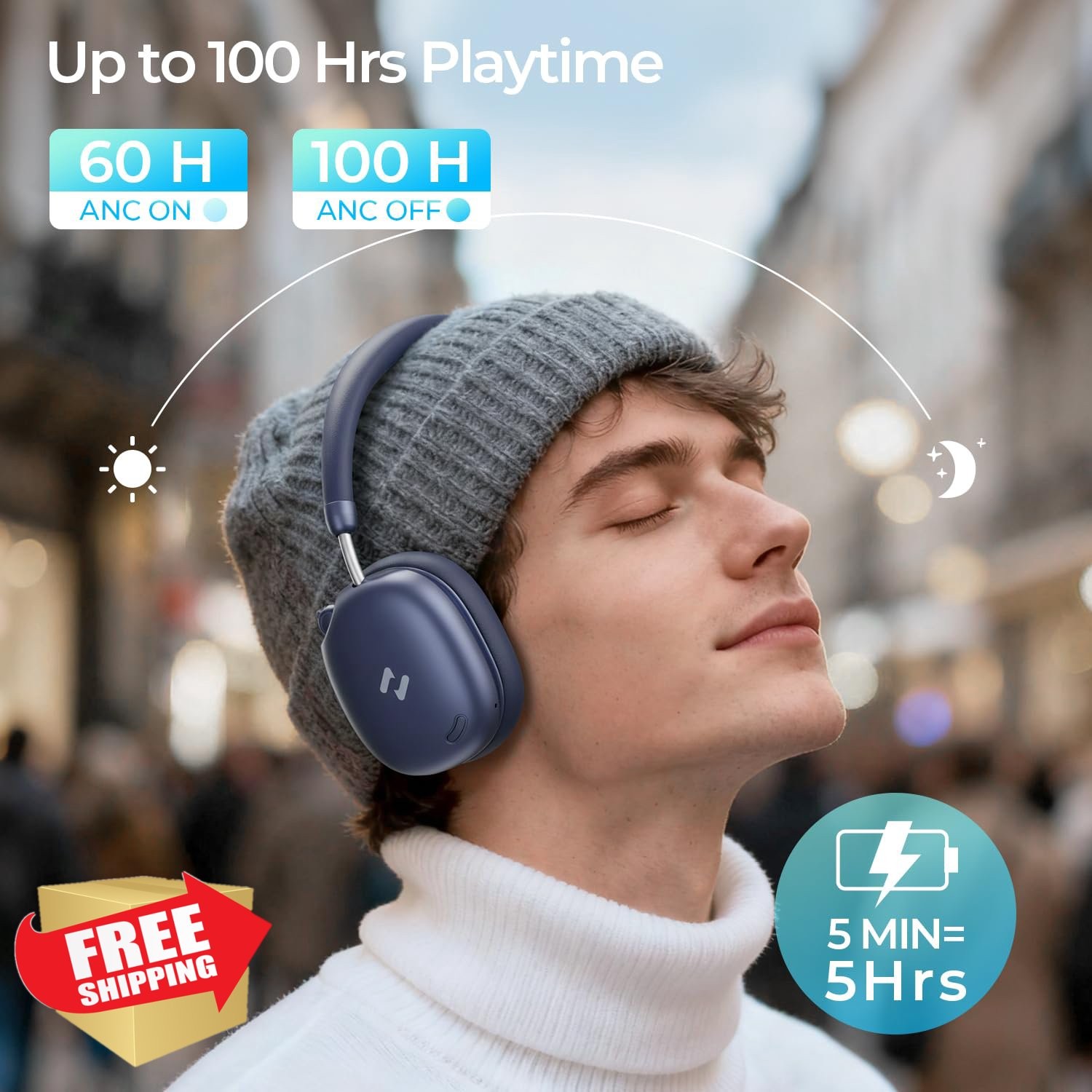 havit Space S1 ANC Headphones Bluetooth 6.0 100H Playtime