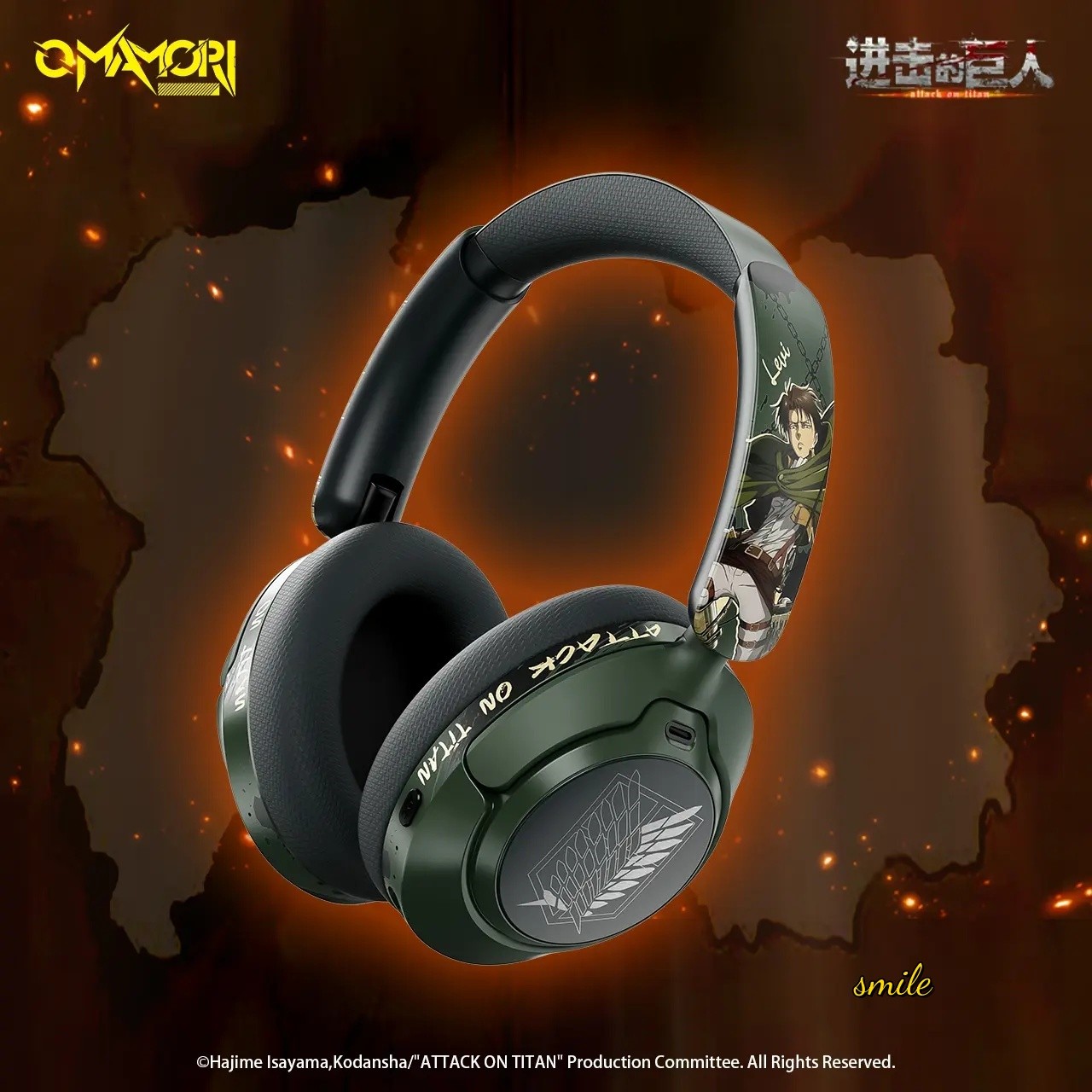 Attack On Titan Levi Ackerman Bluetooth Earphones Wireless Denoise Headphones