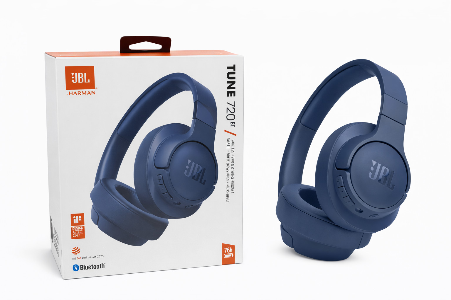 JBL Tune 720BT – Wireless Over-Ear Headphones with JBL Pure Bass Sound – Genuine