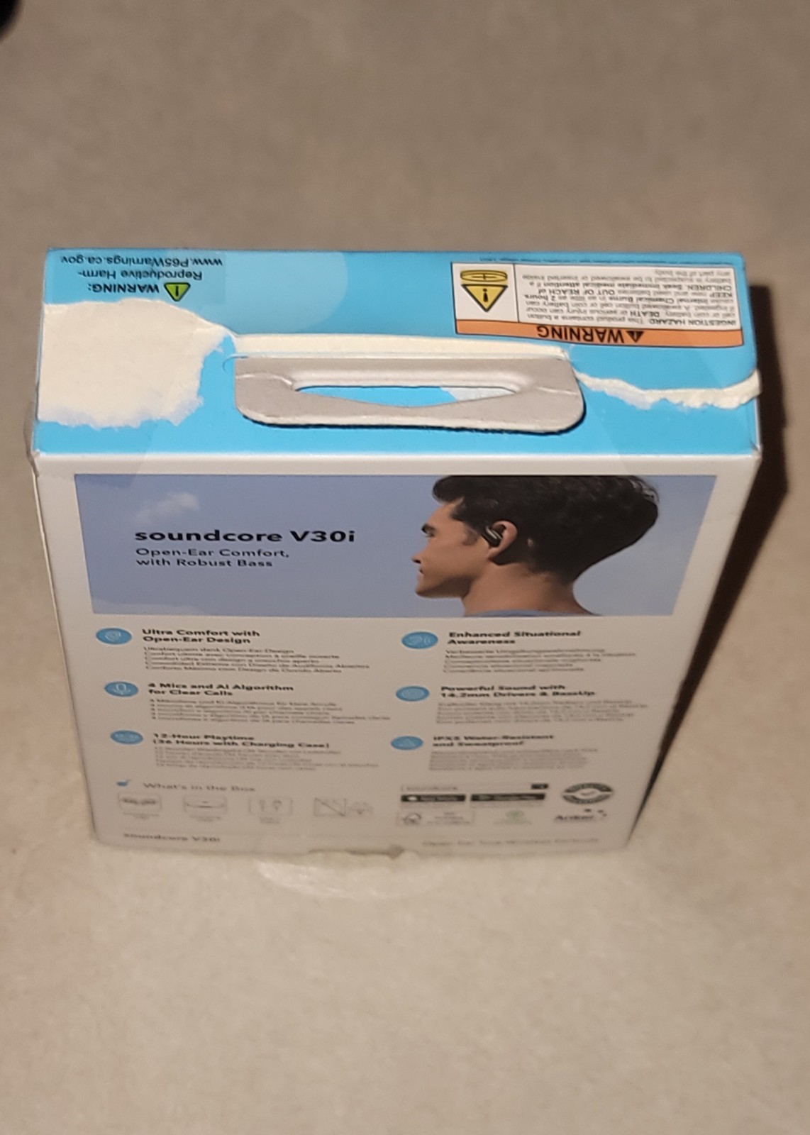 Soundcore V30i Open-Ear Headphones Ergonomic Ear Hooks Sport Earbuds