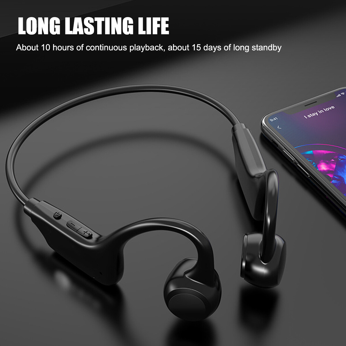 V5.3 Outdoor Bone Conduction Headphones Bluetooth Wireless Earbuds Sport Headset