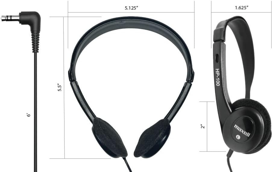 190319 Stereo Headphones – 3.5mm Cord with 6-Foot Length – Soft Padded Ear Cu…