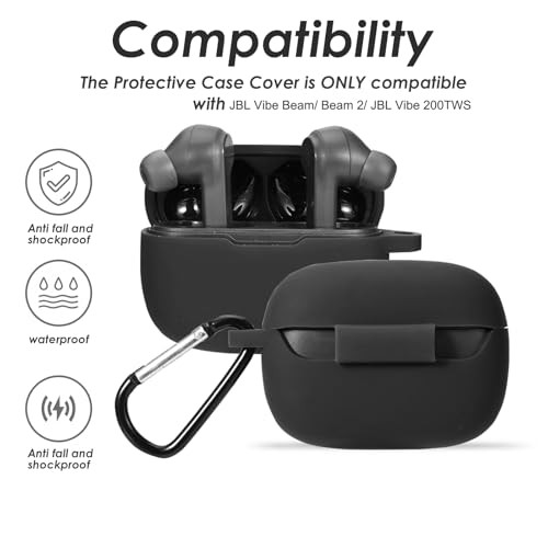 Silicone Case for JBL Vibe Beam 2025/Vibe Beam 2023/Vibe 200TWS True Black