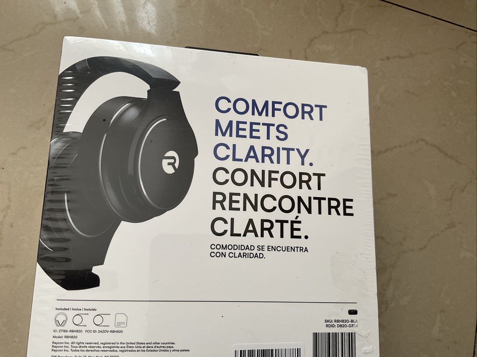 Raycon Everyday Over‑Ear Headphones RBH820‑BLA– Bluetooth ANC – Brand New Sealed