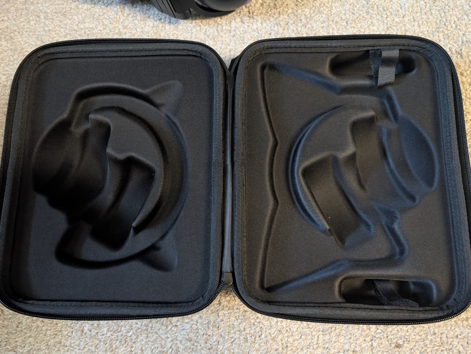 Brookstone Car Ear Light Up Headphones Black/Purple with case, box, mic, cables