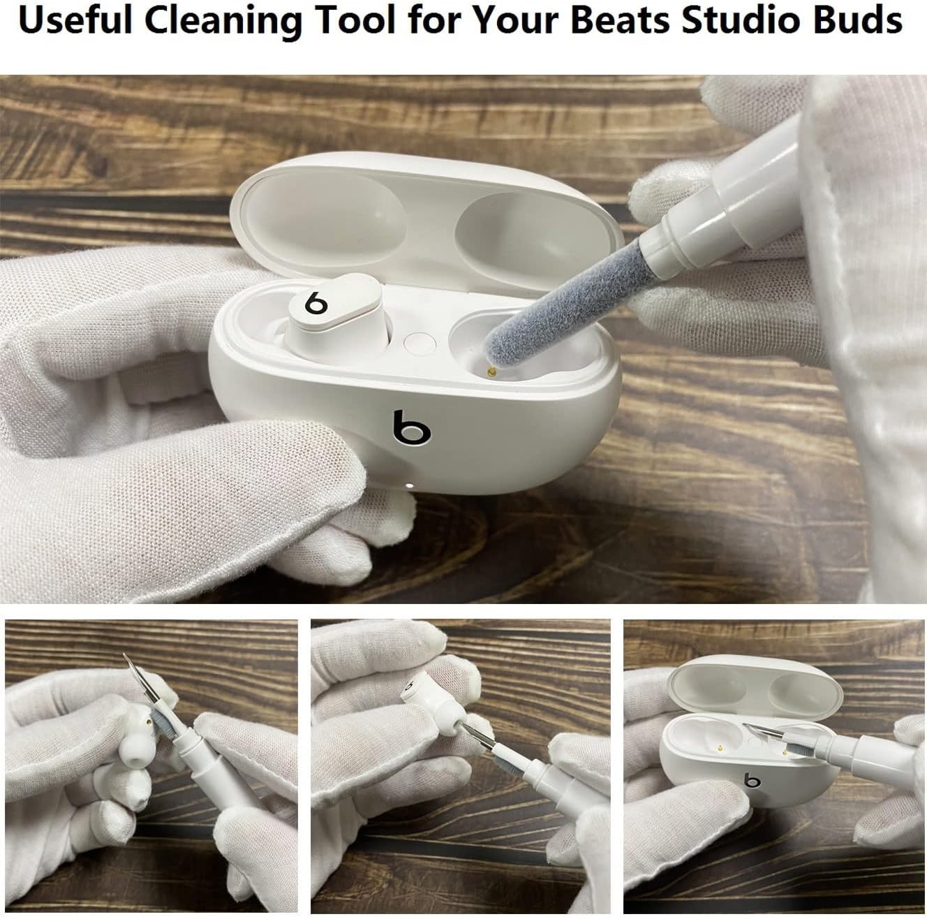 Purple Silicone Case for Beats Studio Buds 2021/2023 + Cleaning Kit Keychain