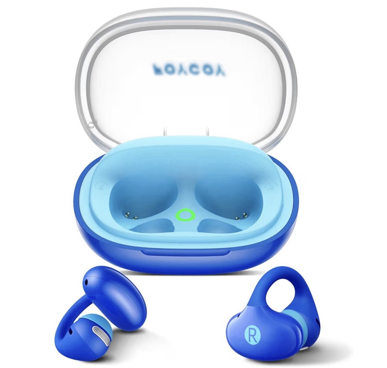 FOYCOY OPPO Enco W51 Ear-Hook Bluetooth Wireless Earbuds Mic Blue Case